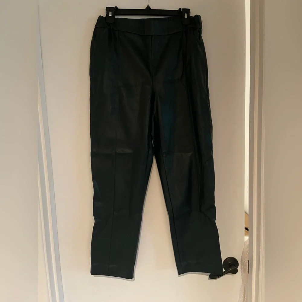 Ann Taylor - Green Faux Leather Pants, Size M - Picture 2 of 4